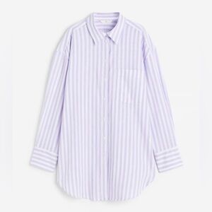 H&M Lavender and White Striped Shirt